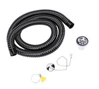 AKLOSIPY RV Sink Drain Connector and Hose Kit, Proof Odorless ABS Drain Pipe with 2m Sewer Hose and Anti Loss Chain, for RV Boat Yacht
