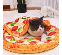 AKLOSIPY Soft Washable Simulation Pizza Blanket for Dogs Cats - Multi-Functional Pet Mat Pad for Play, Sleep, and Rest (pizza blanket L)