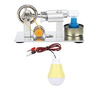 AKLOSIPY Steam Engine Model Physical Experimental Education Toy Craft DIY Kit for, Brushed Stainless Steel Base CNC Frame Science Project Classroom Demonstration Prop for Kids Students