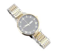 AKLOSIPY Stylish Quartz Men Watch with Date Function | Business Wristwatch with Comfortable Strap and Buckle (Gold Black)