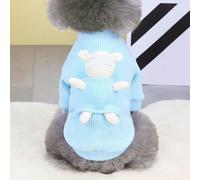 AKLOSIPY Thickened Dog Sweater - Winter Wool Apparel with Cute Bear Toy Design for Small & Large Pets, Cozy & Warm Clothing (M)