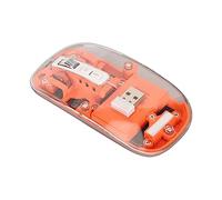 AKLOSIPY TigerCat M133 .4G/ Transparent RGB Gaming with 2400 DPI, Rechargeable 400mAh Battery, Silent Click Switches, 3-Device Switching & Magnetic Cover for MacOS OS (Orange)