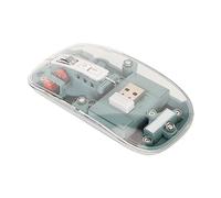 AKLOSIPY TigerCat M133 .4G/ Transparent RGB Gaming with 2400 DPI, Rechargeable 400mAh Battery, Silent Click Switches, 3-Device Switching & Magnetic Cover for MacOS OS (Green)