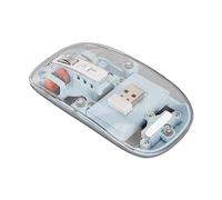 AKLOSIPY TigerCat M133 .4G/ Transparent RGB Gaming with 2400 DPI, Rechargeable 400mAh Battery, Silent Click Switches, 3-Device Switching & Magnetic Cover for MacOS OS (Blue)