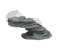 AKLOSIPY Torto Clim Platform - Lifelike Rium Rock Ornament for Reptiles, Basking Dock with Suction Cup, Ideal for Lizards, S, and Fish Decoration.