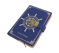 AKLOSIPY Vintage Travel Journal with Combination Lock - 100 Sheets PU Leather Diary for Secure Record Keeping, Gift in Blue
