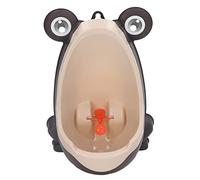 AKLOSIPY Wall-Mounted Urinal for Boys Ages - - Blue Cartoon Animal-Shaped Potty Training Urinal with Fun Aiming Target, Plastic, Easy-Install Hardware Included (Brown)