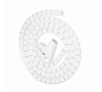 AKLOSIPY White Spiral Cable Wrap Tube .5m * 28mm, Flexible Zip-Up Wire Cord Protector, Reusable Cable Management for TV Computer, Wire Storage Pipe Bundle (1.5m*16mm)