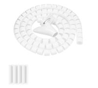 AKLOSIPY White Spiral Cable Wrap Tube .5m * 28mm, Flexible Zip-Up Wire Cord Protector, Reusable Cable Management for TV Computer, Wire Storage Pipe Bundle (1.5m*22mm)