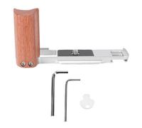 AKLOSIPY Wooden L Shape Bracket, Aerospace Aluminum Handgrip with Bottom Anti Slip Pad and 2 L Shaped Hex Screw Tools, Compatible with Flip Screen, for X E5 Camera (Silver)