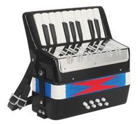 AKLOT 17 Key Piano Accordion, Lightweight Kids Accordion, Celluloid Accordions Brighter and Pure Tone than Plastic, Durable Metal Cover with Straps, Manual for Children, Beginners Acordeón (Black)