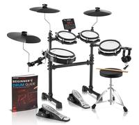 Aklot B-CORE530 Electric Drum Set: Dual-Zone Quiet Mesh Drum Pads, 10’’ Dual-Trigger Cymbals, Height-Adjustable Rack, 360 Sounds, USB MIDI, Lesson Book, Throne, Sticks, Headphones