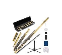 AKLOT Closed-Hole Concert C Flute: Flute Instrument with 16 Keys, Offset G, Smooth Nickel-Silver Keys, Air-Tight Pads, Include Stylish Leather Hard Case, Cleaning Kit, Stand, Joint Grease (LUM-SA)