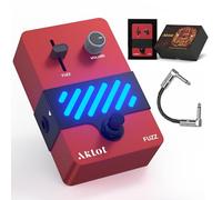 AKLOT Fuzz Electric Guitar Pedal: Thick Vintage Fuzz with Rich Saturation, Dynamic Touch-Responsive Gain, Volume Control, Mini Guitar Effect Pedal with True Bypass, NEON Inferno