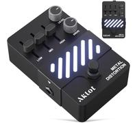 AKLOT Metal Distortion Guitar Pedal: Crushing High-Gain Riffs to Searing Lead Sustain, Tight Punchy Low-End Attack, Gain & Tone Controls, Mini Guitar Electric Guitar Pedal True Bypass, NEON Blaze