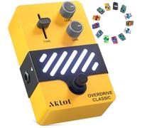 AKLOT Overdrive Electric Guitar Pedal: Warm Bluesy Crunch to Classic Rock Drive, Dynamic Touch-Responsive Drive, Gain & Tone Controls, Mini Guitar Effects Pedal True Bypass, NEON GoldRush