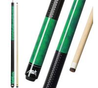 Aklot Pool Cue Sticks 58'', 18oz, Premium Canadian Maple 1/2 Billiard Cue with 13mm Leather Tip, 3D Anti-Slip Grip, Seamless Joint, Table Billiard Pool Stick for Adults/Beginners/Pro Players, Green