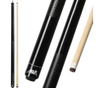 Aklot Pool Cue Sticks 58'', 19oz, Premium Canadian Maple 1/2 Billiard Cue with 13mm Leather Tip, 3D Anti-Slip Grip, Seamless Joint, Table Billiard Pool Stick for Adults/Beginners/Pro Players, Black