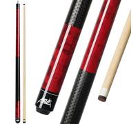 Aklot Pool Cue Sticks 58'', 20z, Premium Canadian Maple 1/2 Billiard Cue with 13mm Leather Tip, 3D Anti-Slip Grip, Seamless Joint, Table Billiard Pool Stick for Adults/Beginners/Pro Players, Burgundy