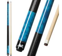 Aklot Pool Cue Sticks 58'', 21oz, Premium Canadian Maple 1/2 Billiard Cue with 13mm Leather Tip, 3D Anti-Slip Grip, Seamless Joint, Table Billiard Pool Stick for Adults/Beginners/Pro Players, Blue