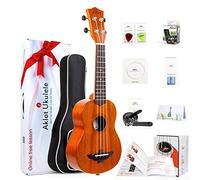 Aklot Soprano Ukulele 21 Inch Solid Mahogany Ukelele beginner kit with Gig Bag Tuner Strap String Instruction Booklet