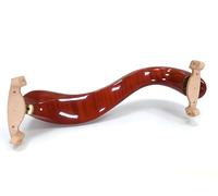 AKLOT Violin Shoulder Rest 4/4 & 3/4: Made of solid white pine, Burgundy Tiger Stripe Finish, Thick Breathable Sponge, Silicone Clamps Won’t Damage Varnish, Ergonomic Design (02）