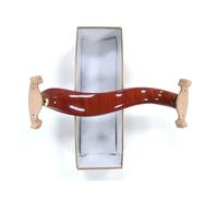 AKLOT Violin Shoulder Rest 4/4 & 3/4: Made of solid white pine, Burgundy Tiger Stripe Finish, Thick Breathable Sponge, Silicone Clamps Won’t Damage Varnish, Ergonomic Design (01）