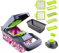 Akls 12 in 1 Multi Function Kitchen Veg Cutter, Vegetable Chopper with Egg Separator, Stainless Steel Blades Good for Cutting Fruits & Veg