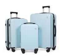 Aklsvion 3-Piece Hardside Luggage Set, ABS+PC Spinner Suitcase with Anti-Burst Zipper & Built-in Lock, 20/24/28 Inch, blue, L, Luggage Set of 3 Luggage Set Suitcases for Travelling Hard Shell Luggage