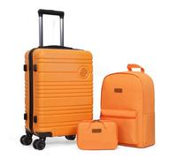 Aklsvion ABS+PC Carry on Luggage set 3 Pcs suitcace with Spinner wheels TSA Lock 19-In hardshell Lightweight Luggage set, Orange, 20 inches
