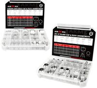 AKM 144 PC JIC and ORFS Master Industrial Hydraulic Cap and Plug Hose Tube and Pipe Fitting Kit Cap and Plug Kit Precision Threading in ORFS and 37° Dash Sizes 4 6 8 10 12 16
