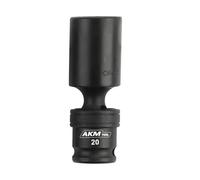 AKM TOOL 3/8" Drive 20 MM Universal Impact Socket Set, 1 Piece Swivel Socket Set, 6-Point, Metric, Deep, Cr-Mo