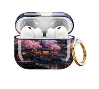 AKMASK Compatible with AirPods Pro 3rd Generation Case (2025), Soft Cute TPU Drop Protective Shockproof Cover AirPods Pro 3 Case Accessories with Gold Keychain for Women Men Beautiful Moon Night
