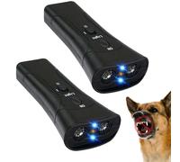 AKMDAK Anti Barking Device, Ultrasonic Anti-Barking Device, Ultrasonic Dog Repeller With Led Flashlight, Stop Dog Barking Outdoor, Safe For All Dogs (2PCS)