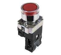 AKMJIHLFM 10pcs XB2-BW3462 22mm Reset ON - Round Push Button Switch SPST Pushbutton with Light 220V 24V 12V(220V)