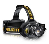 AKNEAR Rechargeable LED Head Torch with Red Light, High Lumens Super Bright | Headtorch Motion Sensor, 7 Modes & 95H Runtime, Zoomable & 90° Adjustable, IPX7 Waterproof Head Light for Forehead, Adults