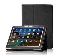 AKNICI 10.1 Inch Tablet Folio Case Cover Compatible with Dragon Touch K10/M8 M10 Q10 Q10+ K5 K6 S10/MAIJEEP/Qimaoo K4 K6 Q10/TYD-107/TYD-108/HANWEIER/TAOERA/Huashetrade/SZWEIL/K107, Black