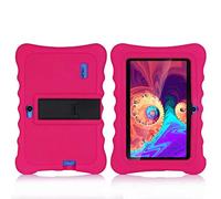 AKNICI 7 Inch Stand Silicone Case for Haehne/JEJA/LAMZIEN/Dragon Touch Y88X Pro/G-Anica/Yuntab/JINYJIA/ZONKO Tablet Case - Built-in Flip Stand, Protective Padded Design - Rose Red