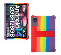 AKNICI Case for DOOGEE U11,DOOGEE U11 Pro,TABWEE T90,TABWEE W90,UJJ U7,AGM PAD P2,UMIDIGI G9 Tab,HOTWAV Pad 11 Tablet 11 Inch, Soft Silicone Protective Cover with Stand, Rainbow