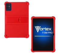 AKNICI Case for Vortex T10M Pro/Wpawa HT10-A Tablet 10.1 Inch, Soft Silicone Protective Cover with Stand, Red