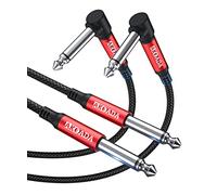 AkoaDa 2 Pack Guitars cable, Electric Guitar Cable Guitars Patch Cable Guitar Lead Compatible With for Electric Guitar, Bass Guitar, Pro Audio, Electric Mandolin (Black, 6.0m)