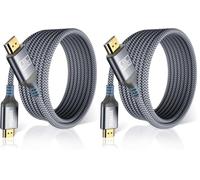 AkoaDa 4K Long HDMI Cable, 18Gbps High Speed HDMI 2.0 Braided Cable, 4K-60Hz HDR, Ultra HD, 2K, 1080P, ARC Compatible with TV, PC, PS5/4/3, Projector, Monitor ect (Grey, 4.5M) (Pack of 2)