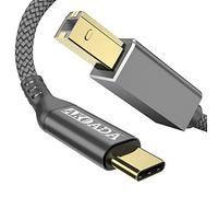 AkoaDa USB C to Printer Cable, USB C to USB B Male Scanner Cord Compatible with DIMI, Google Chromebook Pixel, MacBook Pro, HP Canon Printers, iPad Pro and More Type-C Devices/Laptops(Grey, 4.5M)
