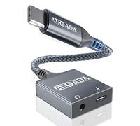 AkoaDa USBC to 3.5mm Jack and Charger Adapter, USB Type C to Headphone Audio Adapter, USB C Aux, 30W Fast Charging (Grey)