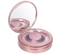 AKOAK 1 Pack Eyelash Case, Round Eyelash Storage Container with Mirror, Ladies & Girls Travel Eyelash Empty Case, Rose gold, M, Double Layer