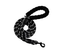 AKOAK 1 Pack Reflective Multicolor Round Leash for Dogs, Medium and Large Size Dog Leash for Pets (Black)