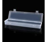 AKOAK 1 Pack Translucent Plastic Paint Brush Box, 13.54x3.54x1.57 Inch Containers Box with Hinged Lid and Snap Closure Paint Brushes Watercolor Pens Pencils Drawing Tools Storage Box Container