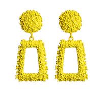 AKOAK 1 Pair Geometric Metallic Drop Earrings Beautiful, Glamorous, Stylish Classic (yellow)