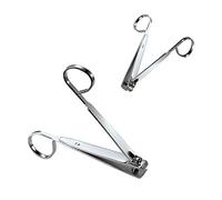 AKOAK 2 Different Sizes Carbon Steel Cuticle Nipper Cutter Large Curved Straight Finger Toe Nail Clippers Scissors Manicure Pedicure Steel Trimmer