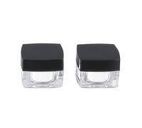 AKOAK 2 x 20G Refillable Bottles Empty Cosmetic Containers Square Plastic Cream Jars Travel Bottles with Lid for Lip Balms, Lotions, Creams, Cosmetic Samples